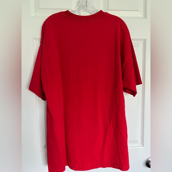 Size XL VINTAGE MAJESTIC TEXAS RANGERS BASEBALL red shirt sleeved Tshirt. - Picture 5 of 5